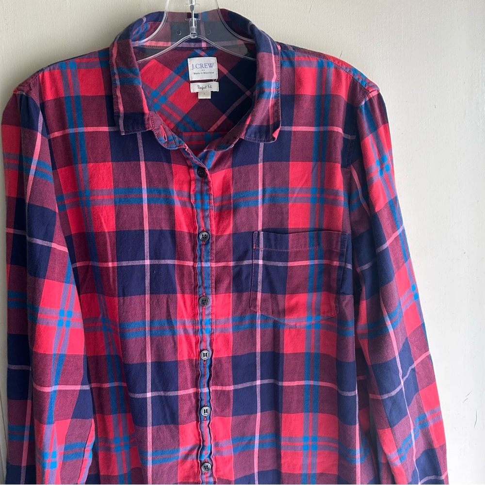 J. Crew Men's Vibrant Plaid Button-Down Shirt